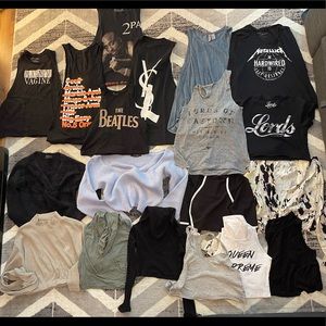 LOT SALE : MIXED BRANDS CROP TOPS & MUSCLE SHIRTS